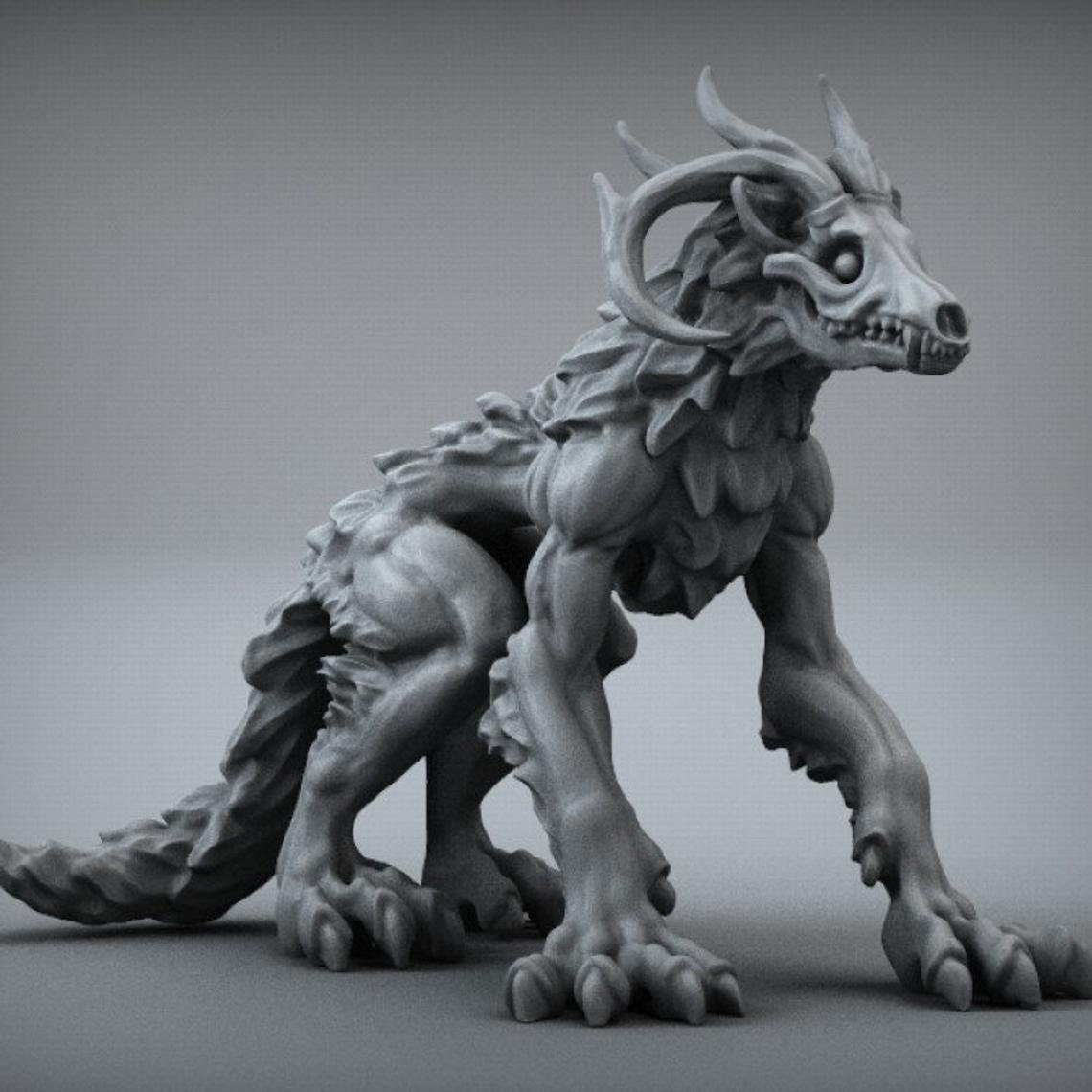 Wendigo Demon Dog Resin Miniatures Dnd Dungeons and - Etsy