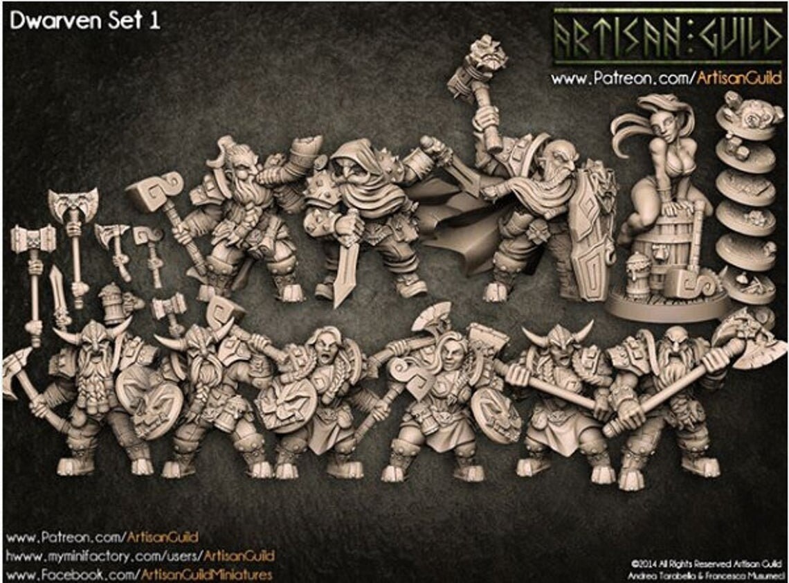 Dwarven Defenders Complete Set Resin Miniature Dungeons - Etsy Denmark