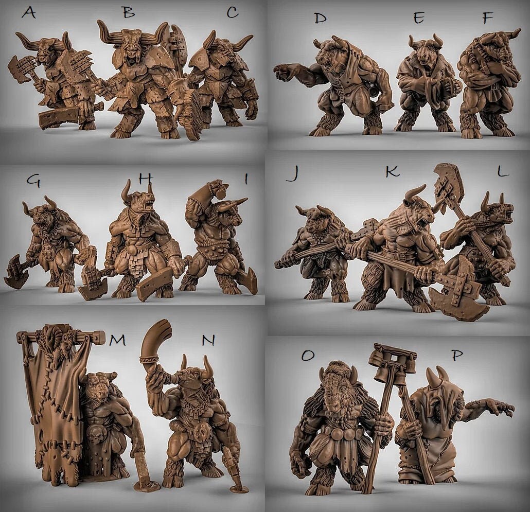 Minotaur Clan Resin Miniature Dungeons and Dragons - Etsy