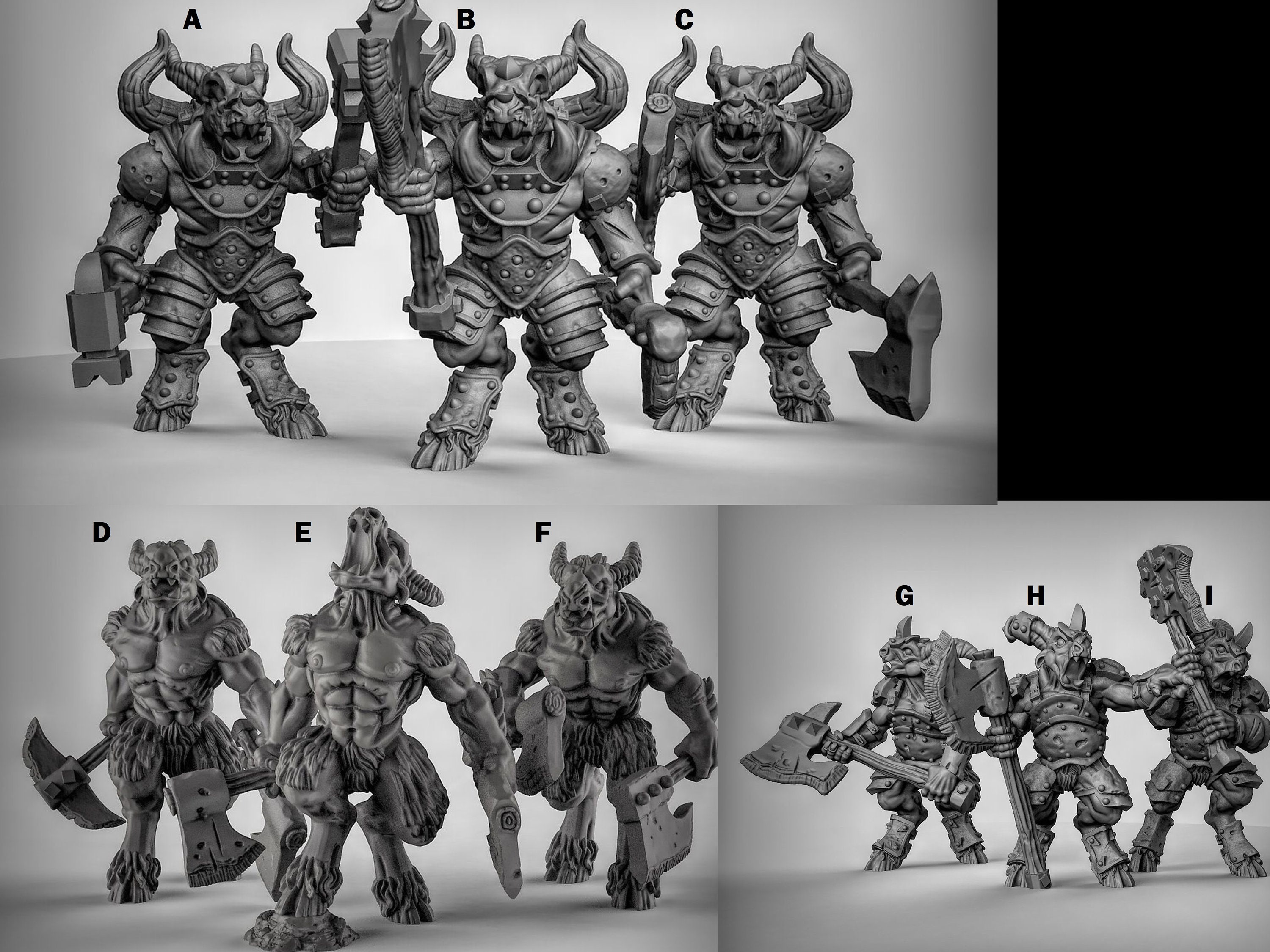 Beastmen Minotaurs Barbarians Resin Miniature Dungeons - Etsy