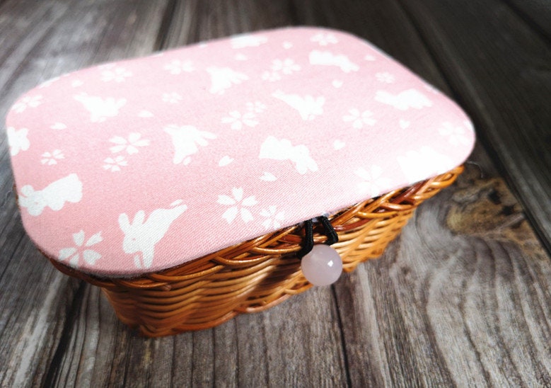 Pink white cute cat ear sewing storage box portable sewing kit diy sewing  supplies z19615