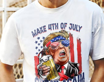 Chemise Trump 4 juillet - Chemise 4 juillet géniale - T-shirt Happy 4 juillet, chemise américaine rétro 4 juillet, fête de l'indépendance