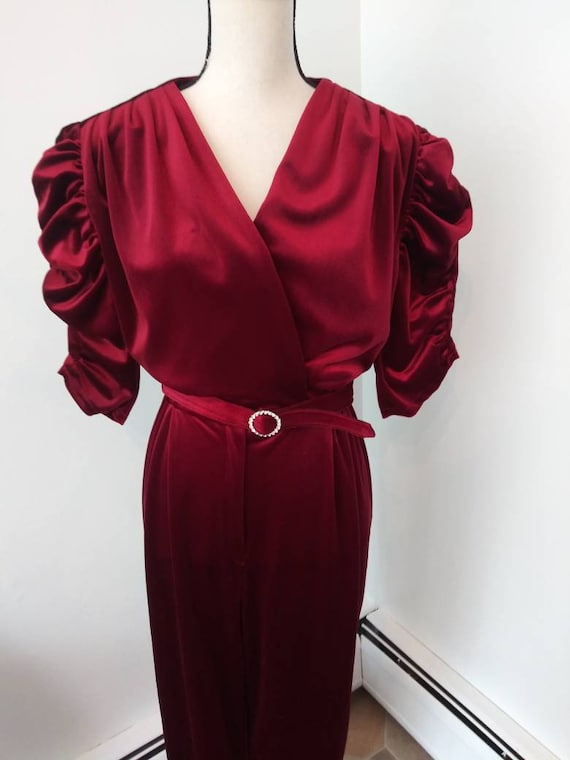 1980's velour jumpsuit
