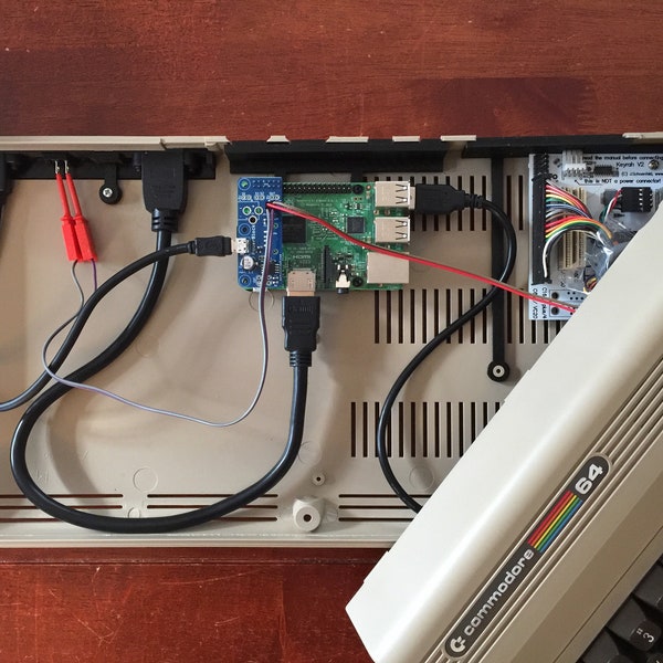 Commodore C64 Raspberry Pi3b Pi3b+ Pi4b - Non Destructive Case Mod - 3D print