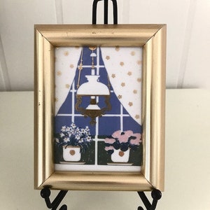 Scandinavische porseleinen tegel van Anne Marie Odegaard Vintage ingelijste tegelkunst Porsgrund Noorwegen vintage Noorse wanddecoratie porselein