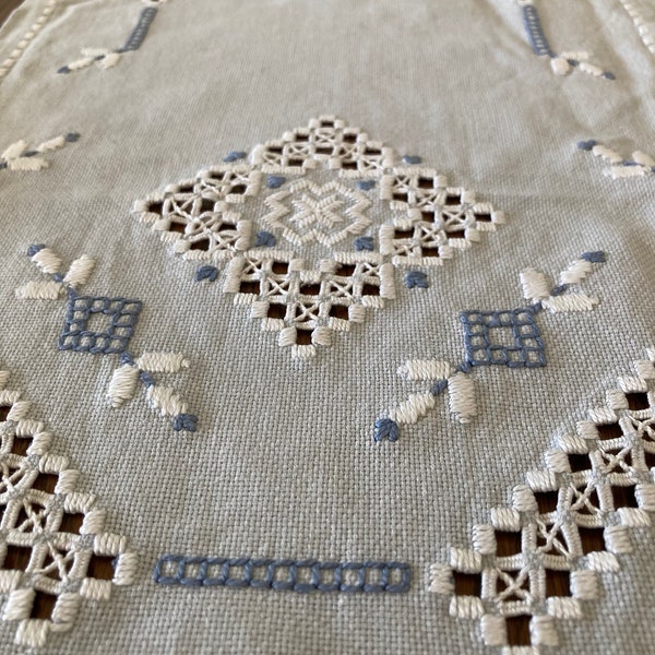 Norwegian Hardanger Embroidery,  Nordic textile , Nordic Table Runner, Norwegian Folk Art