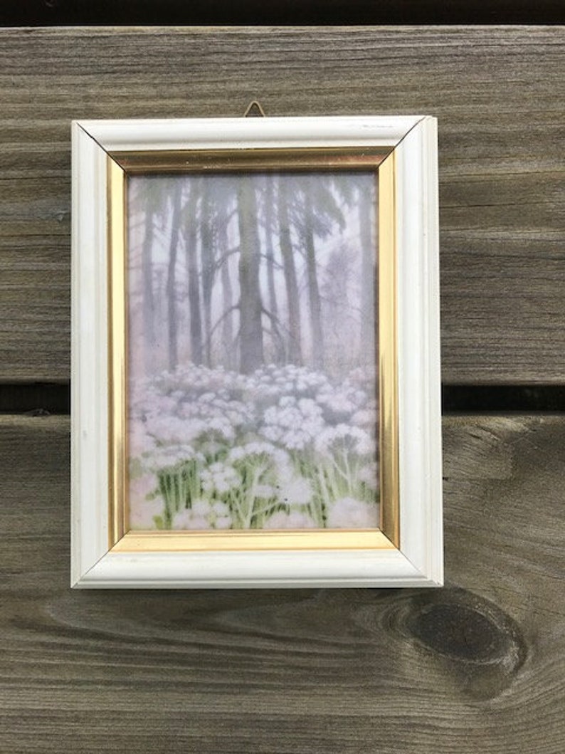 Vintage Framed Tile Art Porsgrund Porcelain Wall Art Flower Etsy