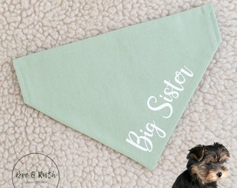 Big Sister Dog Bandana Over the Collar - Baby Announcement Dog Bandana - Pregnancy Reveal Bandana - Personalized Maternity Photoshoot