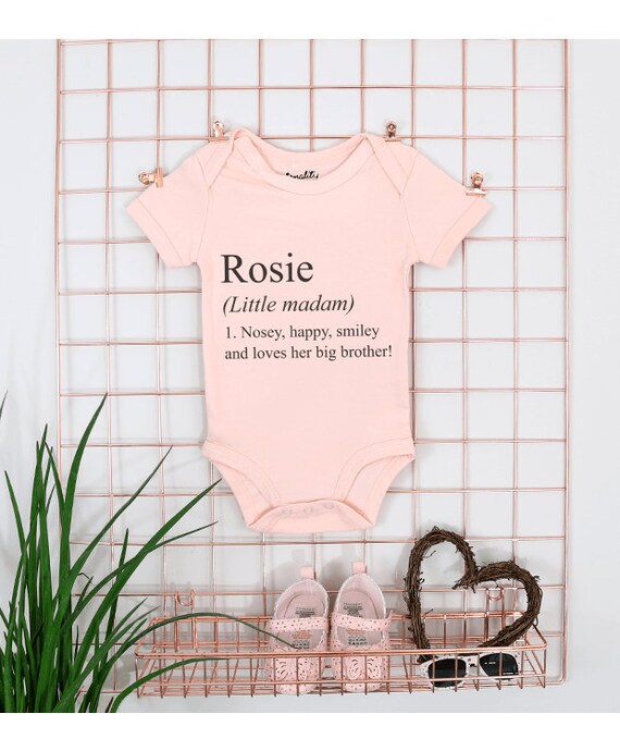 Personalized Custom Text Baby Grow Romper Body Suit Sleep Suit Bibs Gift Present