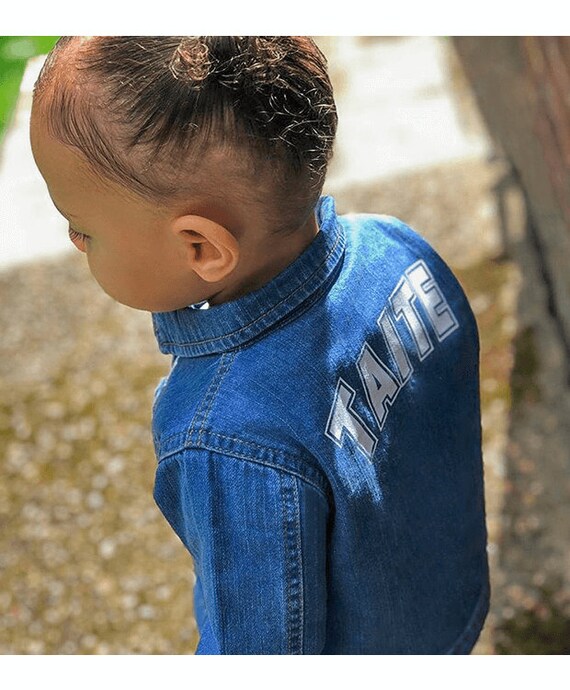 personalised baby denim jacket