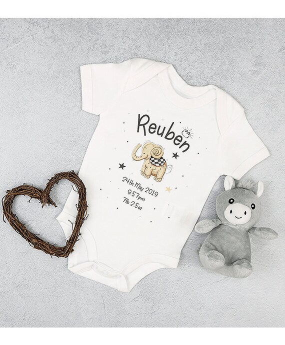 Personalised Baby Birth keepsake Hat Vest /& Babygrow Gift Set