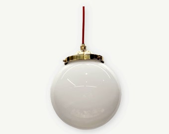 The Smethwick White Glass Globe Pendant Light - 5 Sizes - Various Styles & Finishes - Antique Style to Modern - Glass Pendant Light