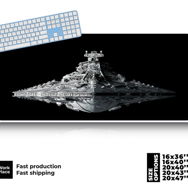 Star Destroyer Desk Mat, Cosmic Saga Desk Mat, Geek placemat, Imperial-class Mouse Pad, Large Desk Pad, Eco-Friendly Desk pad, Comic Gift.