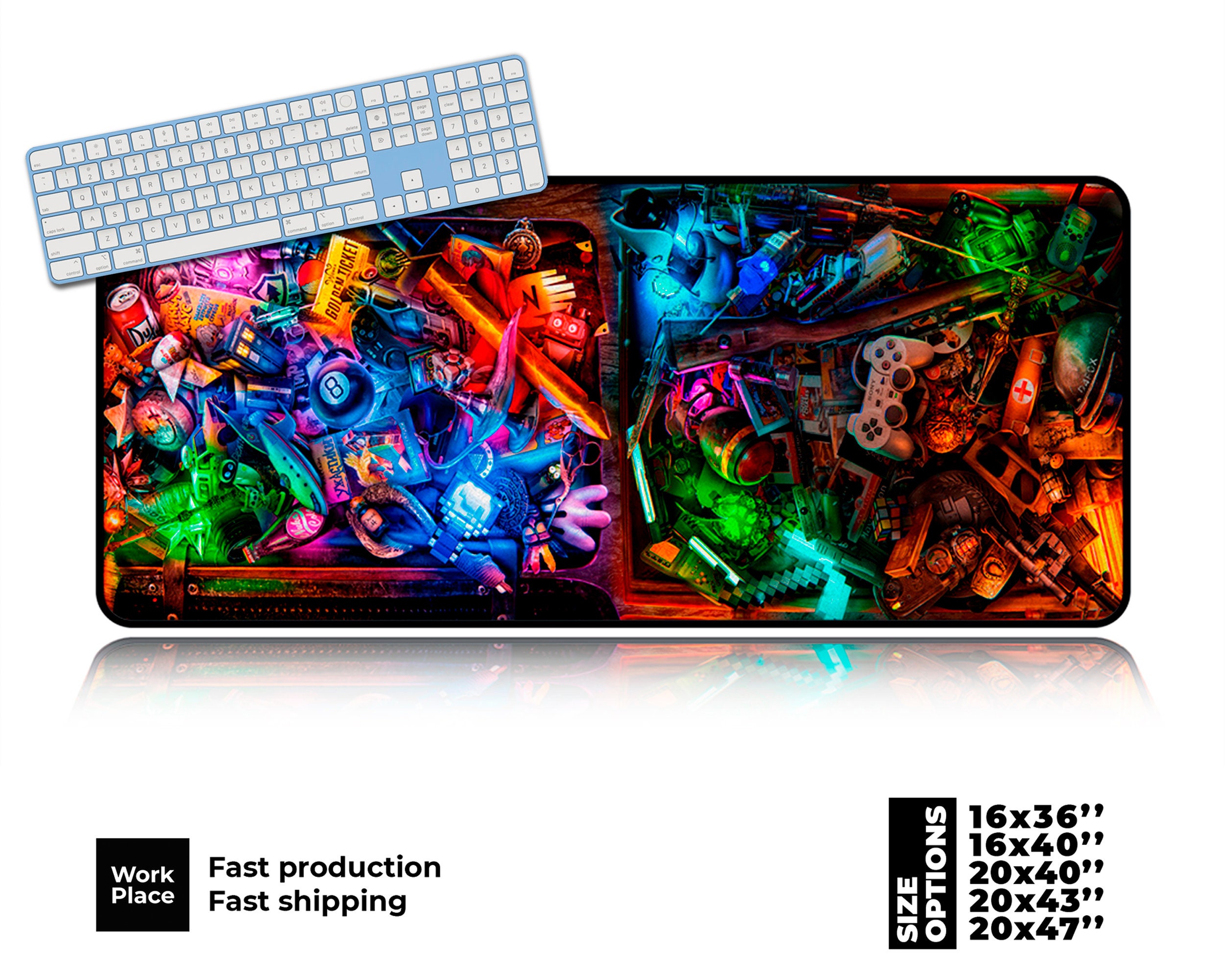 Gaming Desk Mat, Gaming Mouse Pad, Coworker Gift mouse pad, Mouse pads, Large mouse pad, Desk decor, Desk pad, Large desk pad, Place mats