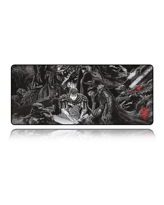 Large Anime Mouse Pad Desk Mat – Extended Gaming Mousepad Inspired by Berserk Black Swordsman – Japanese Manga Desk Decor
