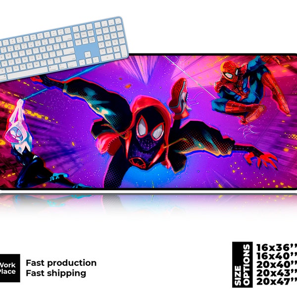 Spider-Man Desk Mat, Geek placemats, HD Colorful Large Desk Pad, Eco-Friendly Desk pad, Colored Large Mouse Pad, Comic Fan Gift.