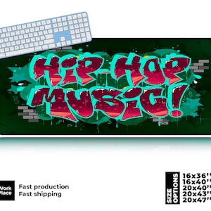 Hip Hop Graffiti Mouse Pad. Large desk mat.