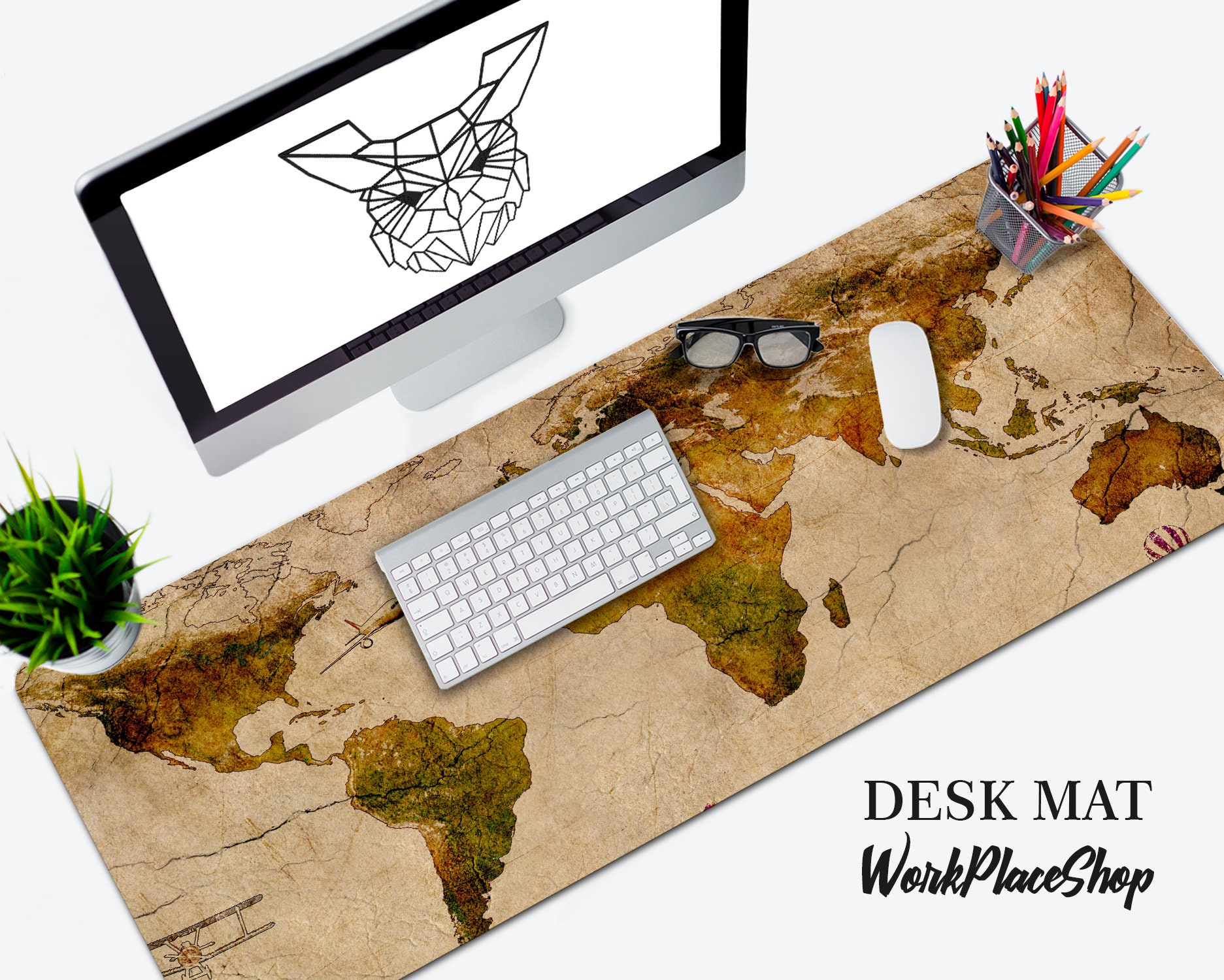 World Map Desk Mat Mouse pad Mouse pads Large mouse pad Etsy