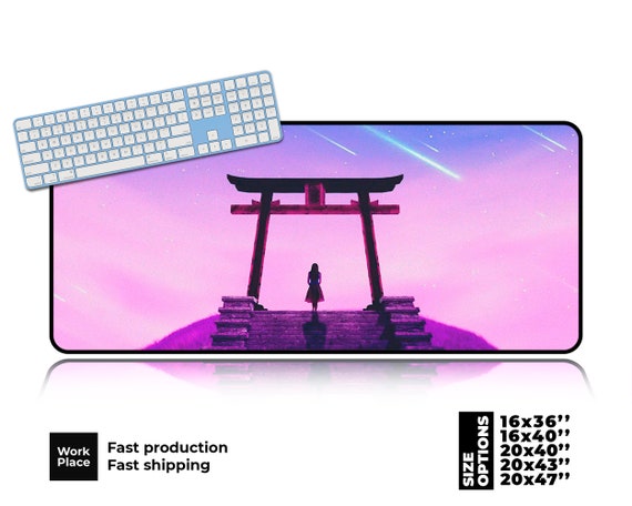 Anime Purple Grand tapis de souris. Grand tapis de bureau. 