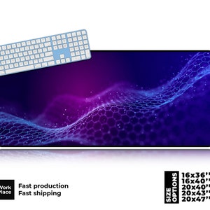 Polygon Gaming Desk Mat, Gaming Mouse Pad,  Mouse pads, Large mouse pad, Desk decor, Desk pad, Large desk pad, Place mats