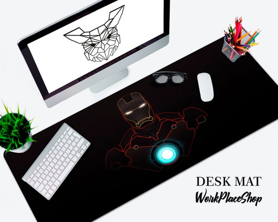 Iron Man Desk Mat Marvel Mouse Pads Iron Man Large Mouse Etsy
