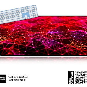 Gaming Pink Neon Desk Mat, Wallpaper Decor mouse pad, Apple Mouse pads, Large mouse pad, Desk decor, Desk pad, Large desk pad, Place mats