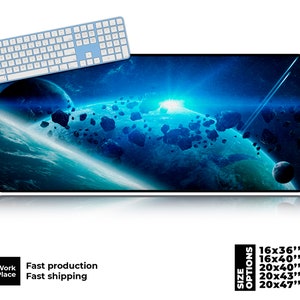 Space Desk Mat, Meteorites mouse pad, Moon Decor Mouse pads, Large mouse pad, Desk decor, Desk pad, Large desk pad, Place mats, Mousepad