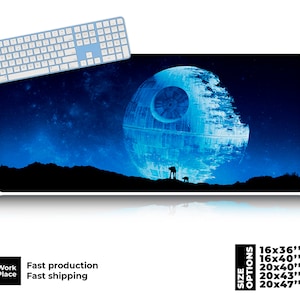 Death Star Desk Mat, Walker AT-AT Desk Mat, Geek placemat, Star Wars Large Mouse Pad, Large Desk Pad, Eco-Friendly Desk pad, Comic Gift.