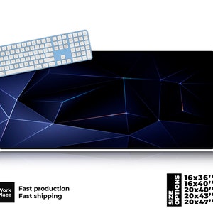Polygon Gaming Desk Mat, Gaming Mouse Pad,  Mouse pads, Large mouse pad, Desk decor, Desk pad, Large desk pad, Place mats