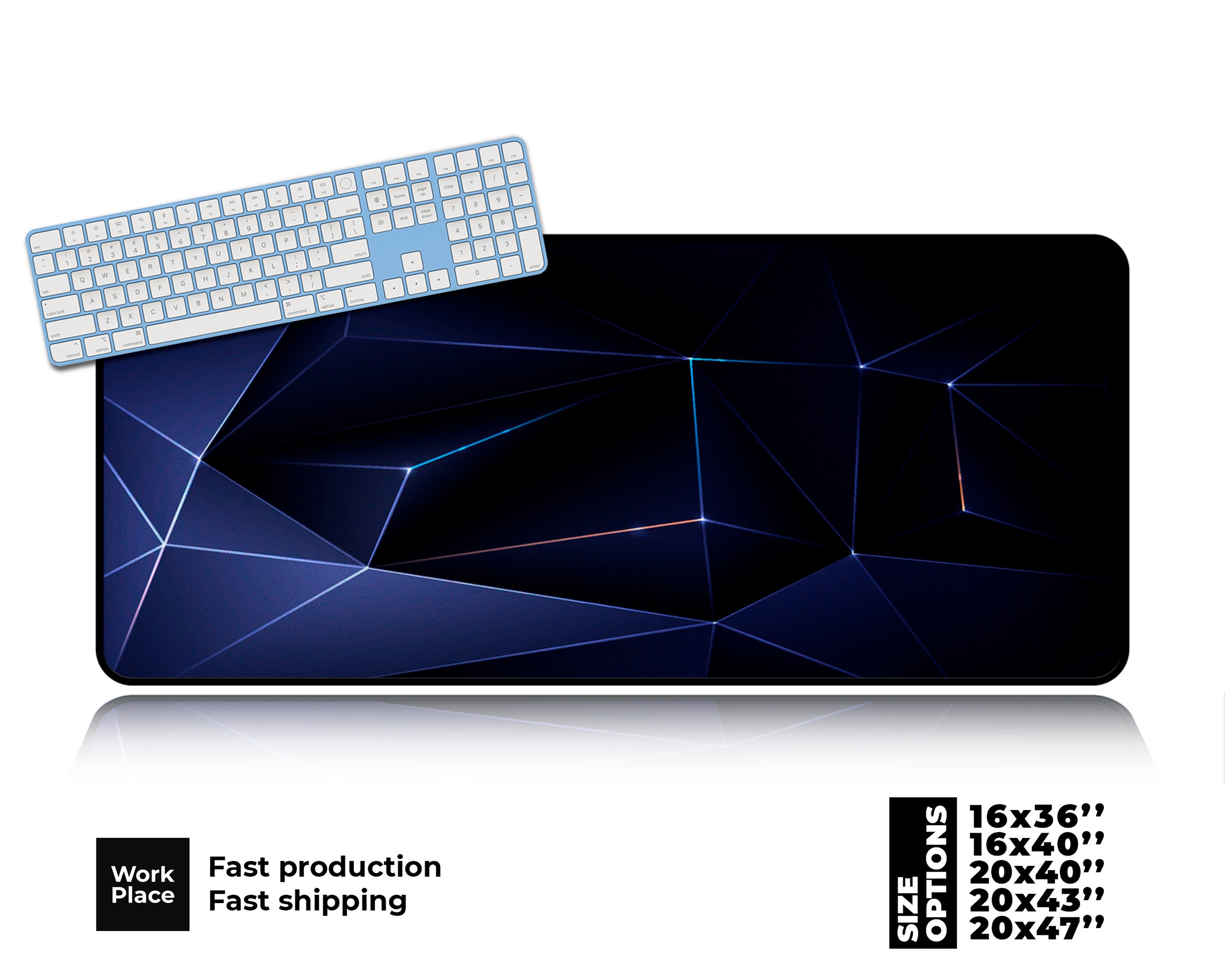 Polygon Gaming Desk Mat Gaming Mouse Pad Mouse Pads Large Etsy