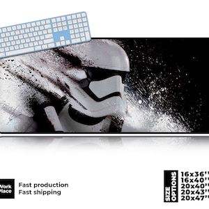 Stormtrooper Desk Mat, Clone Trooper Desk Mat, Geek placemat, Bucketheads Large Mouse Pad, Large Desk Pad, Eco-Friendly Desk pad, Comic Gift