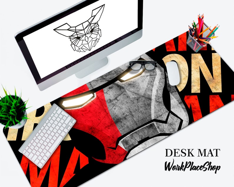 Iron Man Desk Mat Tony Stark Mouse pads Iron Man Large Etsy