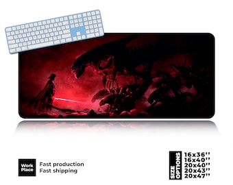 Darth Desk Mat, Alien Desk Mat, Geek placemat, Vader Large Mouse Pad, Large Desk Pad, Eco-Friendly Desk pad, Comic Fan Gift.