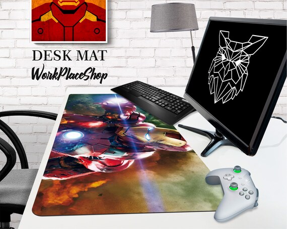 Iron Man Desk Mat Tony Stark Large Desk Pad Tony Stark Etsy