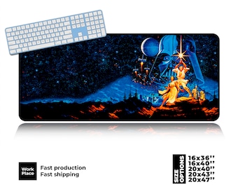 Star Wars Desk Mat, Cosmic Saga Desk Mat, Geek placemat, Galaxy Large Mouse Pad, Large Desk Pad, Eco-Friendly Desk pad, Comic Fan Gift.