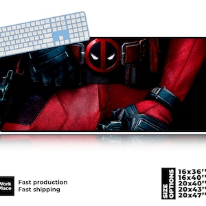 Gaming Desk Mat, Geek placemats, HD Colorful Large Desk Pad, Eco-Friendly Desk pad, Colored Large Mouse Pad, Comic Fan Gift.