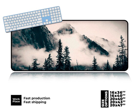 Smoky Mountains Desk Mat, Fog Overlay mouse pad, Mouse pads, Large mouse pad, Desk decor, Desk pad, Large desk pad, Place mats, Mousepad