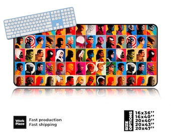 Gaming Desk Mat, Geek placemats, HD Colorful Large Desk Pad, Eco-Friendly Desk pad, Colored Large Mouse Pad, Comic Fan Gift.