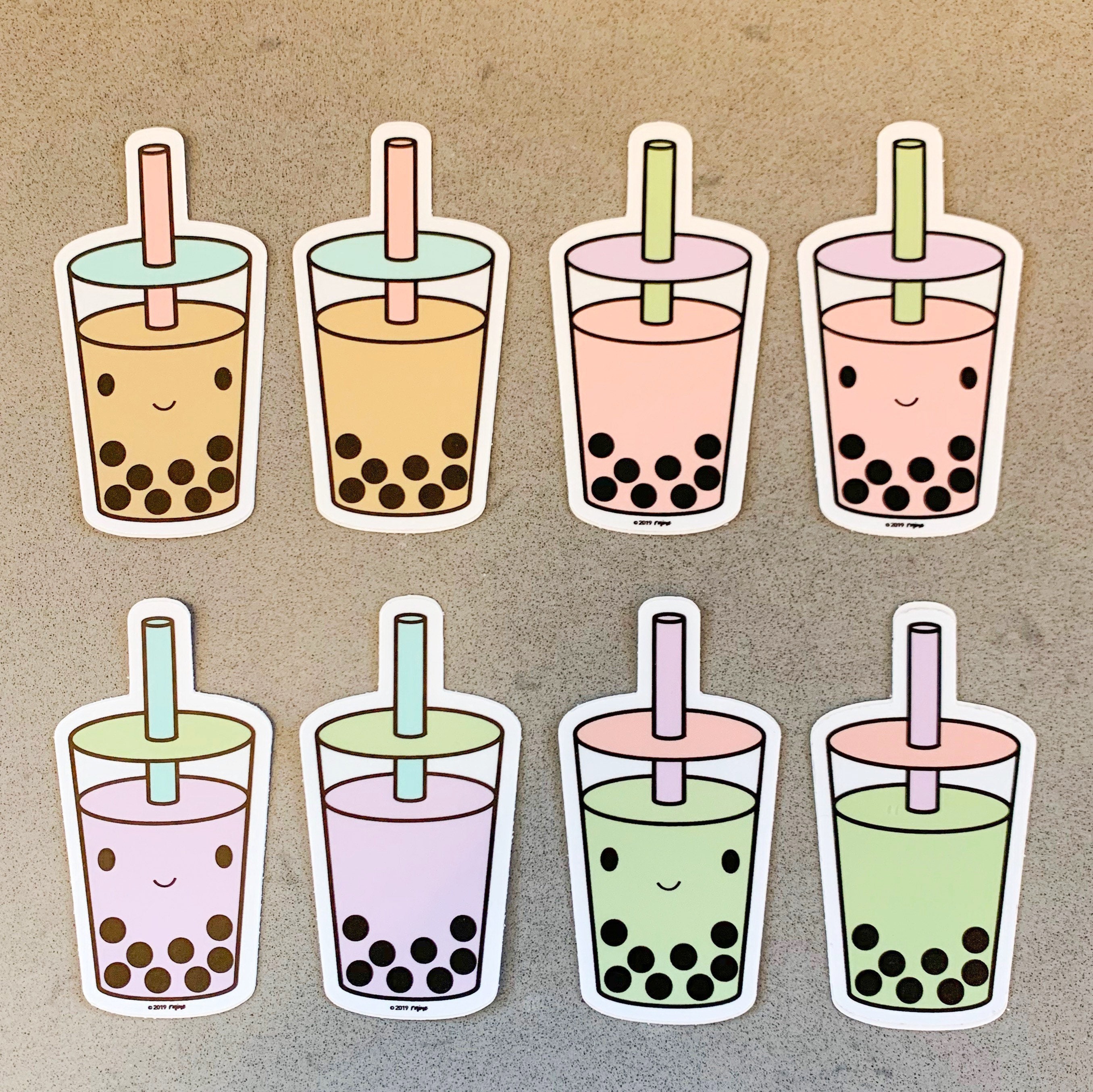 Strawberry Boba Sticker Cute Vinyl Sticker Cute Food | Etsy