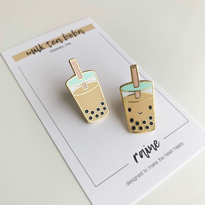 Boba Milk Tea Pin Enamel Pin Pins Lapel Pin Boba Tea Pin Etsy