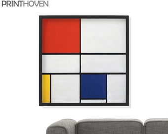 Piet Mondrian Modern Art Print - Composition C (No.III) with Red, Yellow and Blue - Abstract Geometric Art Print