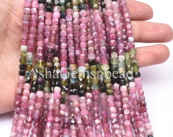 4-5mm 90 beads Natural Tourmaline Faceted Small Cube Healing /& Energy Gemstone Loose Beads for Bracelet Necklace Jewelry Design AAAA Quality