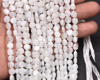 June Birthstone Natural Semi-Precious Gemstone Beads Smooth Round Shape Moonstone Beads 15 Inch Strand of 5.5mm or 6.5mm Beads