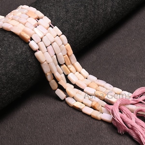 Pink Opal Smooth Rectangle Shape Gemstone Beads,4.5-9.5 mm Shaded Pink Opal Smooth Handmade Rectangle Straight Drill Bead Jewelry Craft SALE