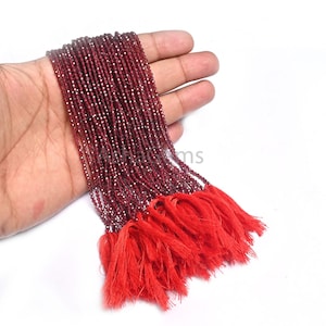 Beautiful Red Garnet Micro Cut Beads,2.4 mm Natural Mozambique Garnet Faceted Rondelle Shape Beads,12.5"Garnet Machine Cut Bead Jewelry SALE