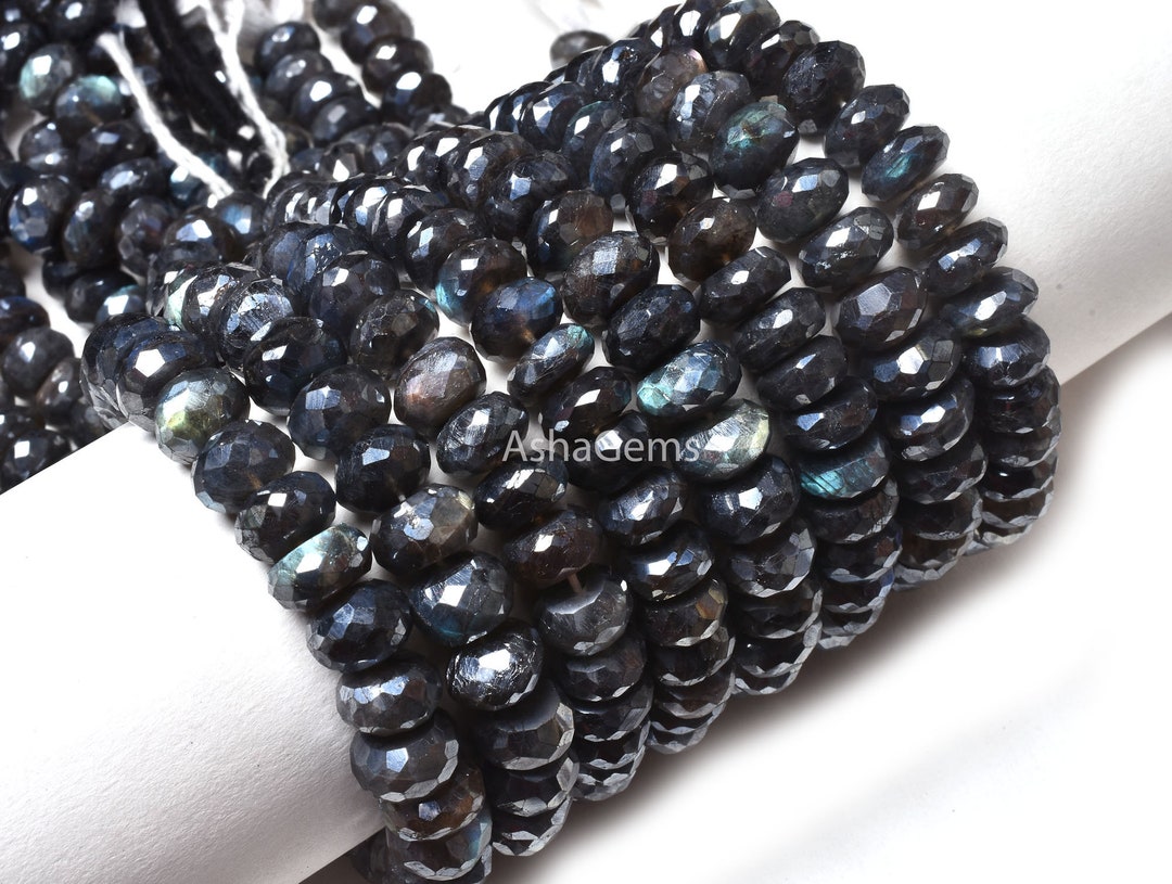 Natural Coated Labradorite Faceted Round Beads - 2.5 Mm, 33 Cm Strand, AAA Quality