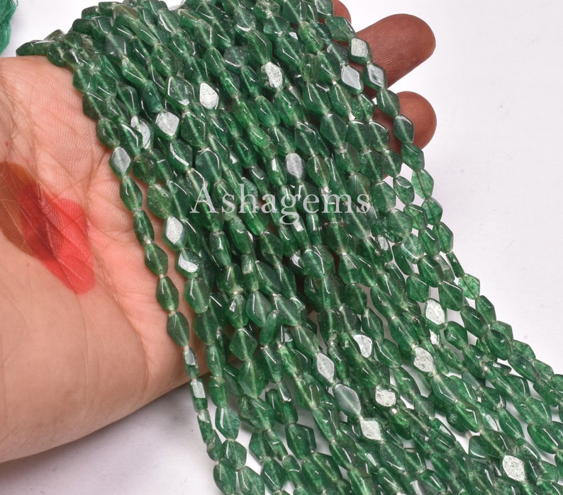 Natural Mica margaj Smooth Beads Green Aventurine Fancy Beads For Jewelry Handicrafts Beautiful Green Mica Fancy Shape Beads,13 Strand