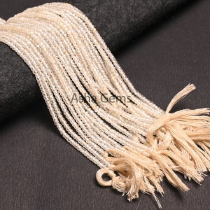 Beautiful Milky Cream White Zircon Micro Cut Faceted Rondelle Beads,3 mm Ivory White Cubic Zircon Machine Cut Beads Zircon Bead Jewelry SALE