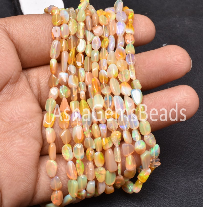 Flashy Welo Fire Ethiopian Opal Nugget Beads,18 Strand Sparky Opal Gemstone Bead Jewelry Natural Ethiopian Opal Smooth Nugget Shape Beads
