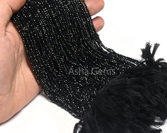 13&quot; Beautiful Natural Black Spinel Micro Cut Rondelle Faceted Gemstone Beads 2 mm AAA Quality Faceted Beads Jewelry Making Spinel Bead Tiny